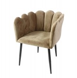 ARMCHAIR TULIP TAUPE VELVET - CHAIRS, STOOLS